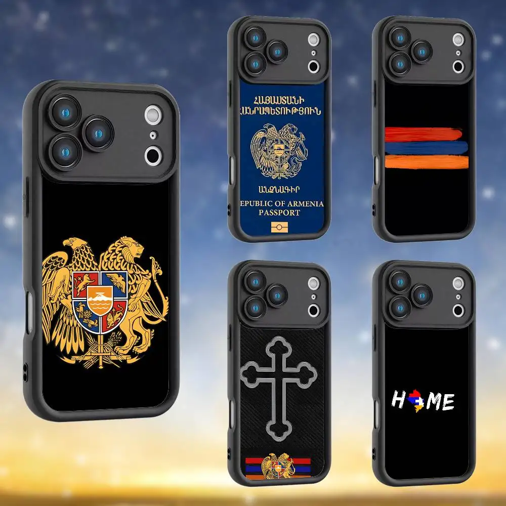 

Armenia Flag Passport ART Phone Case For iPhone 17,16,15,14,13,12,Pro,Max,Plus,E,SE4,Air, emery Black Full Coverage TPU