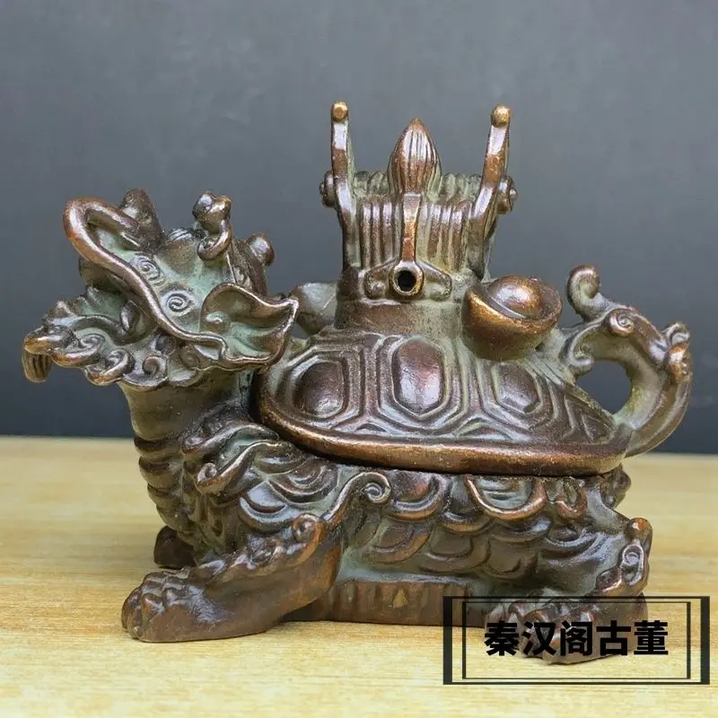 

Антикварная курильница в виде дракона-черепахи, привлекающая богатство, украшение для дома, настольный аксессуар