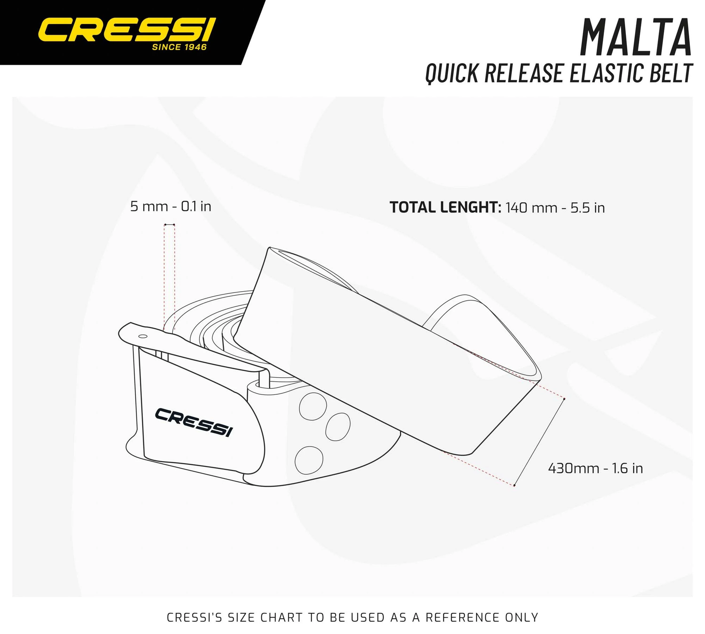 Cressi Quick-Release Diving Weight Belt with Stainless Steel Buckle Scuba Equipment Malta