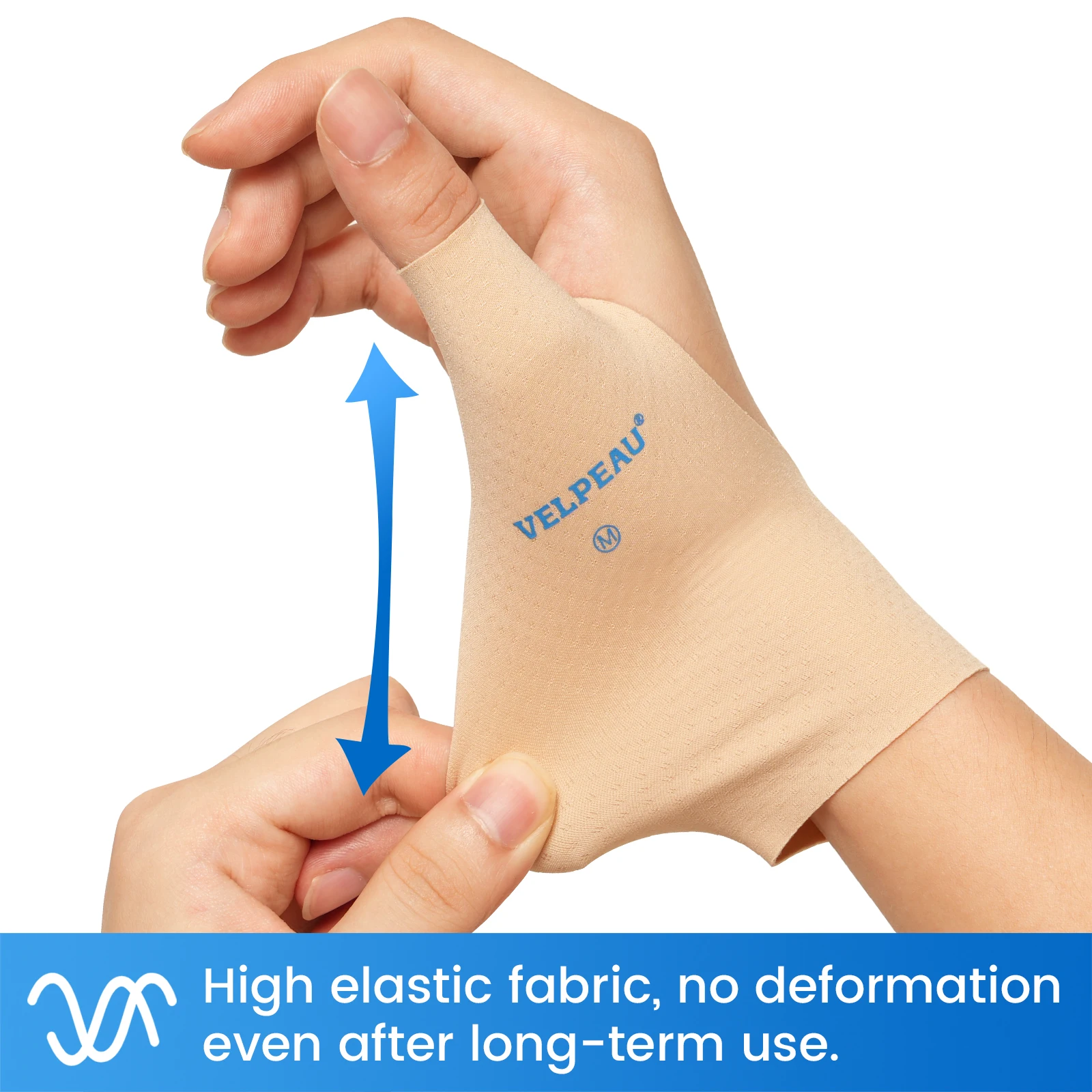 VELPEAU Thumb Compression Sleeve for Arthritis and Tendonitis Pain Elastic Thumb Support Brace Splashproof and Soft 2 PCS