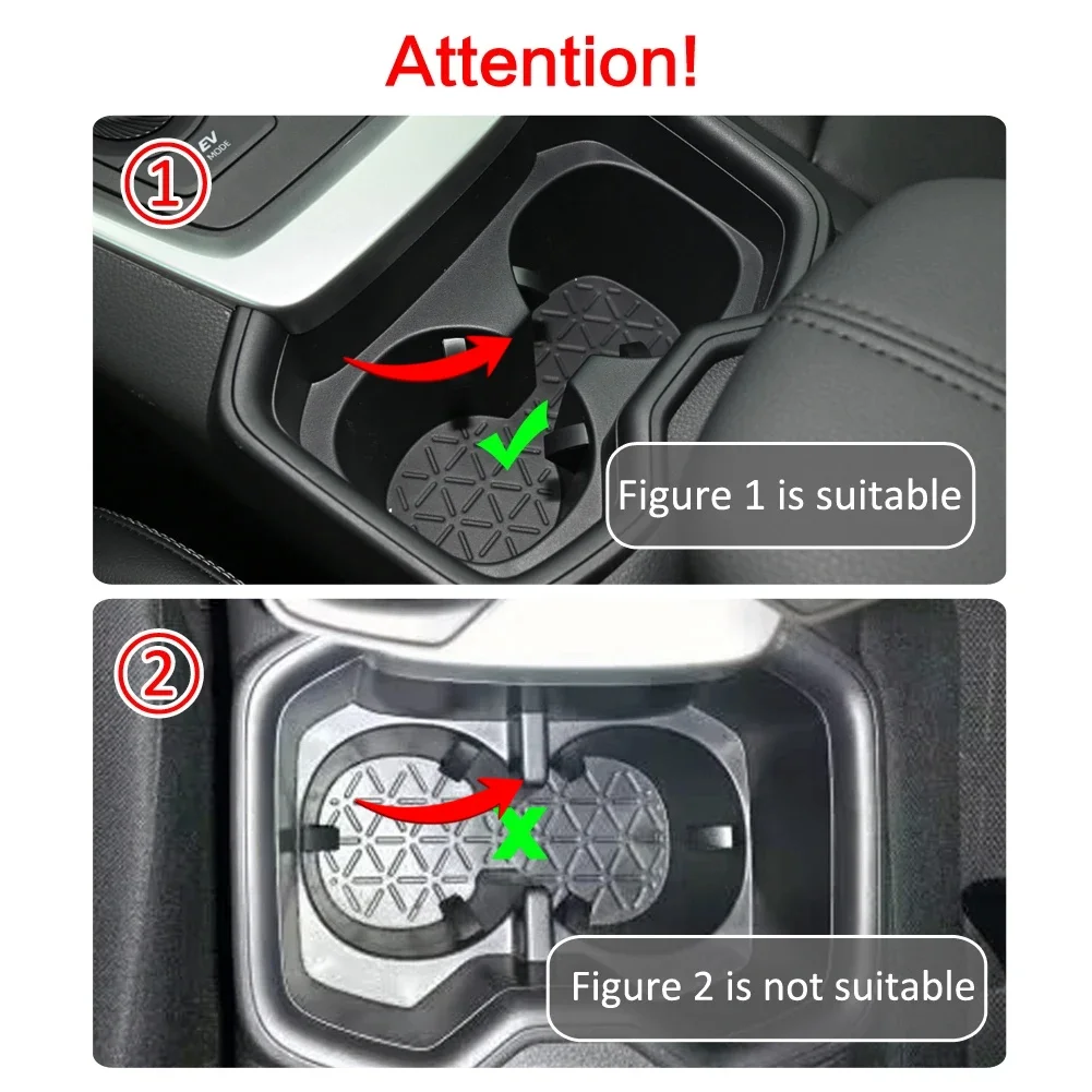 Smabee for Toyota RAV4 2019 - 2021 Car Cup Holder Storage Box Shock-Absorbing Central Armrest Cup Tray TPE Accessories Black