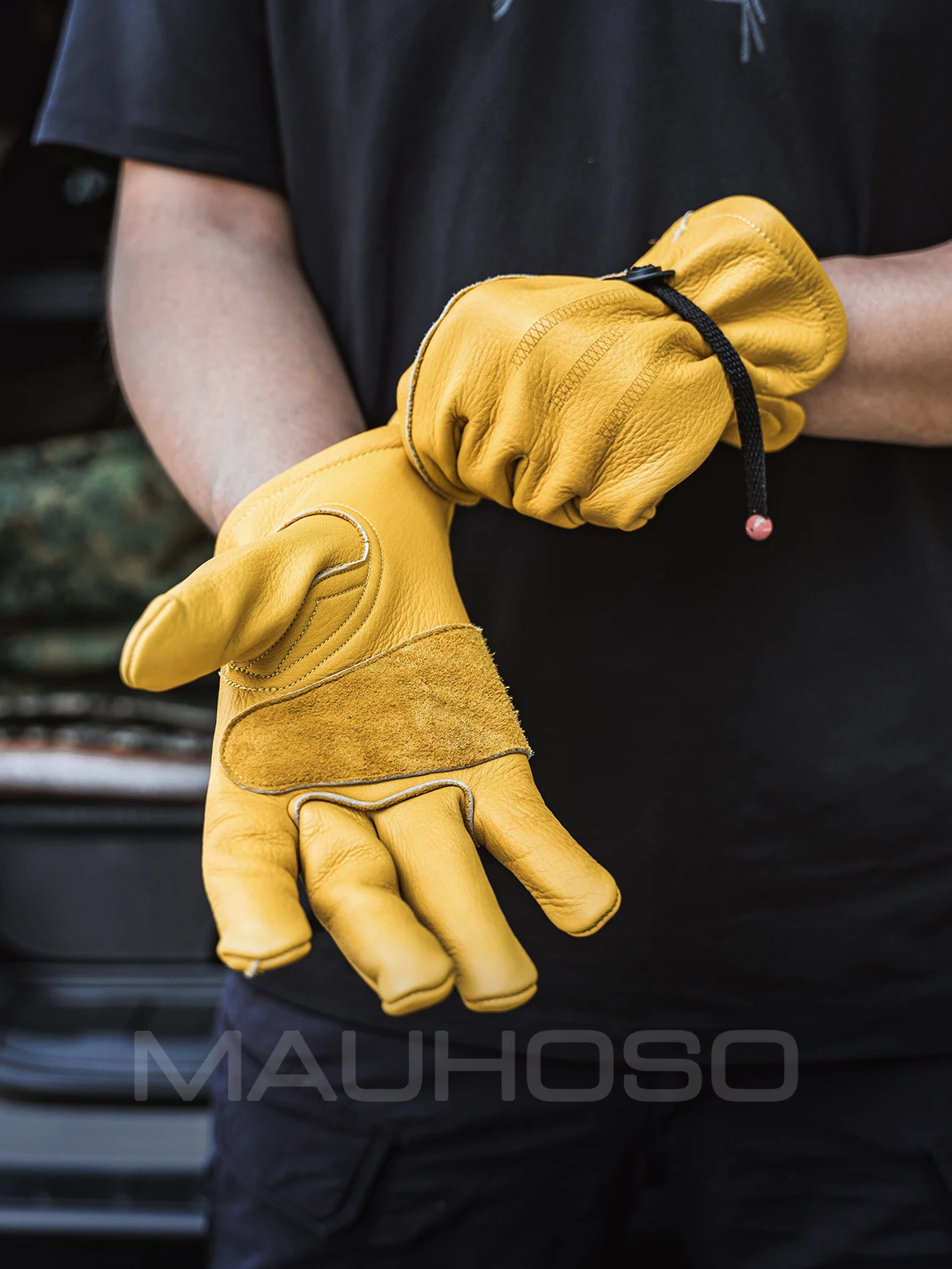 Guanti in vera pelle per sport all\'aria aperta, equitazione in moto, arrampicata in montagna, protezione operativa antiscivolo, giardinaggio