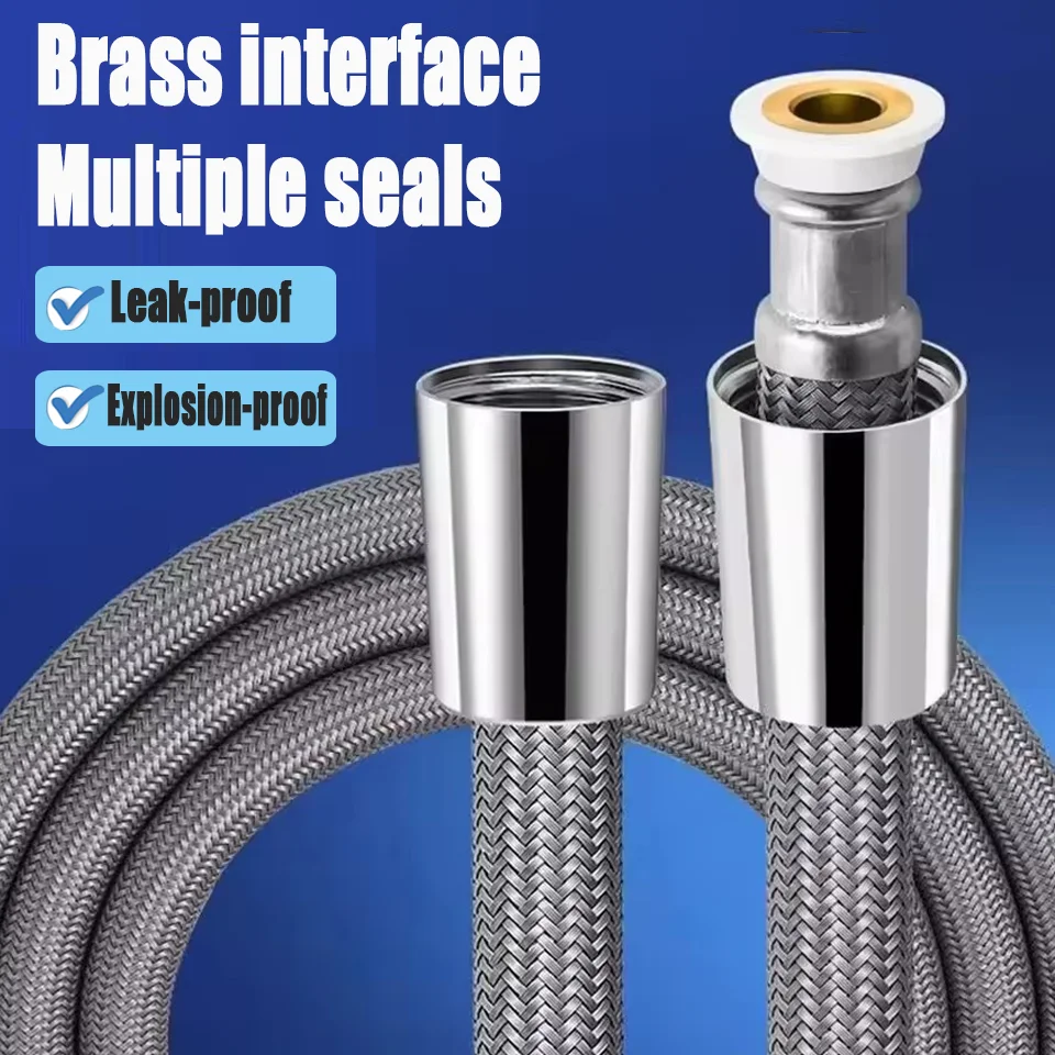 

1 шт., 1,5/2 м, нейлоновый гибкий шланг для насадки для душа, взрывозащищенный шланг высокого давления, большой поток, труба для ванной комнаты G1/2-дюймовая удлинительная трубка для воды