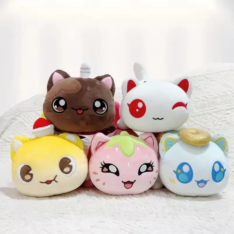 Aphmau pelúcia meemeows comida gato plushies brinquedo bonito cola batatas fritas donut gato pelúcia bonecas travesseiro de dormir presente natal