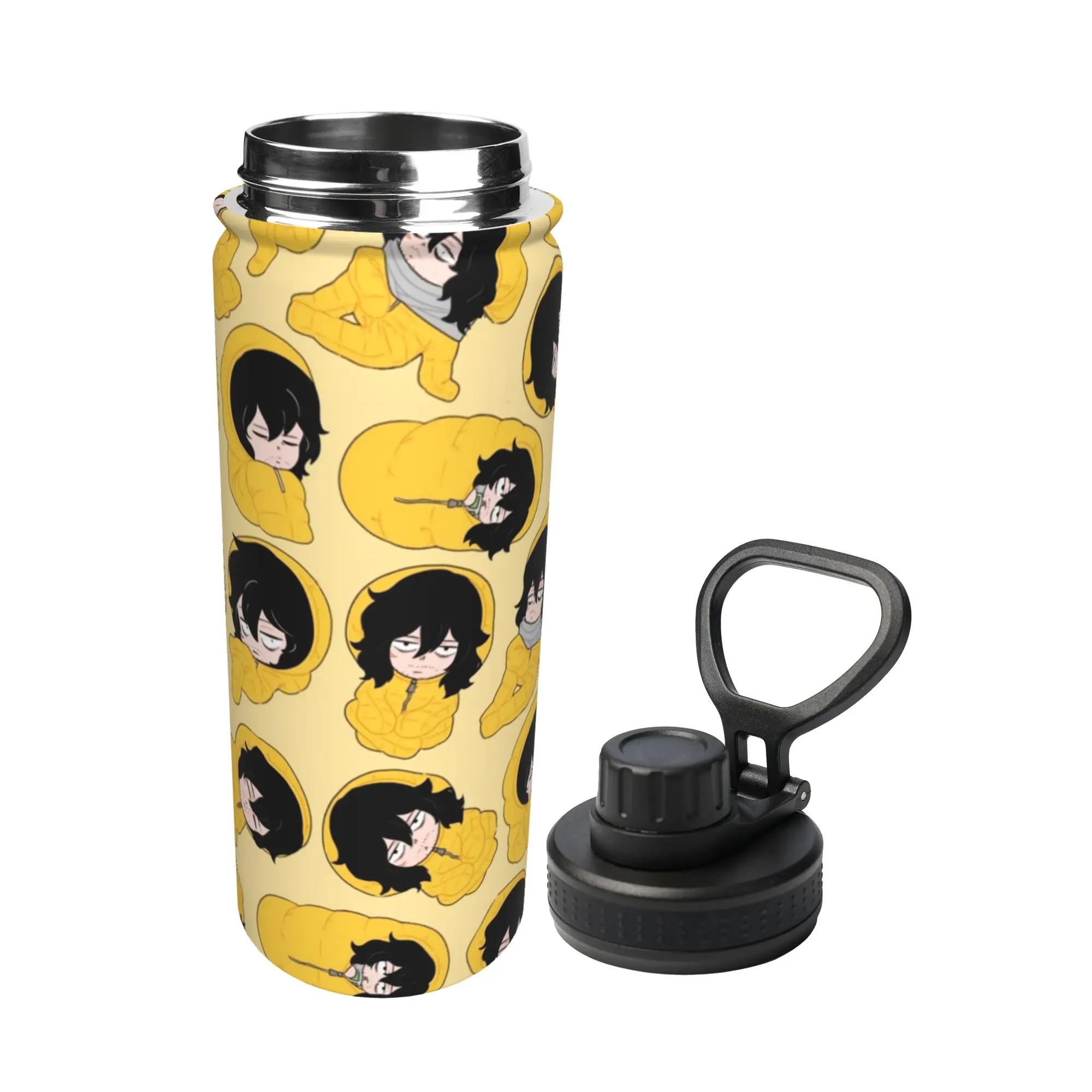 Aizawa in a Sleeping Bag My Hero Academia 18OZ Sports Insulated Kettle Coffee Cups Stainless Steel Outdoor Mug Water Bottle