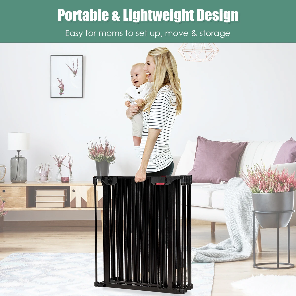 8 Panel Baby Safe Metalen Poort Speelplaats Huisdier Hek Barrière Muur-Mount Verstelbaar