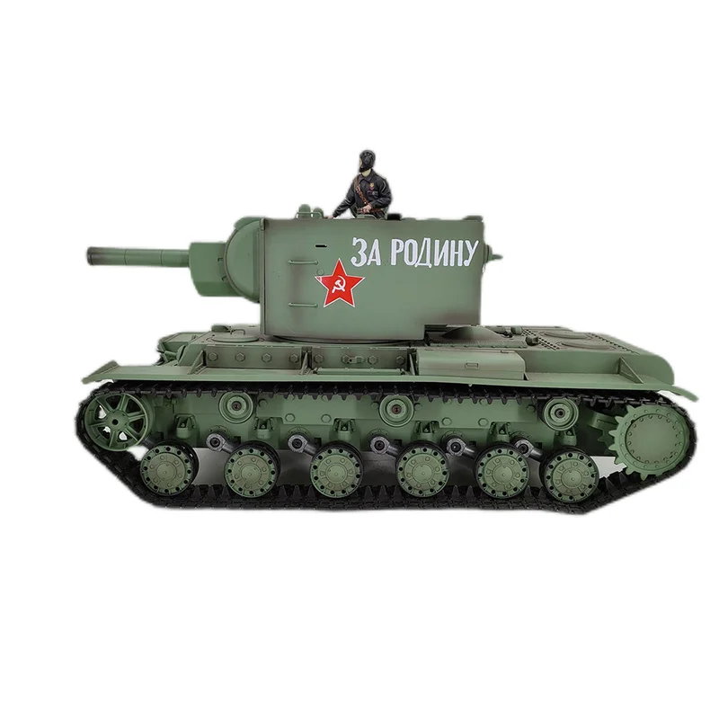 Henglong 2.4g 3949 Soviet Russia Kv-2 Tank Rc Model Can Launch Simulation Appearance Sound Effect Military Remote Control Toys