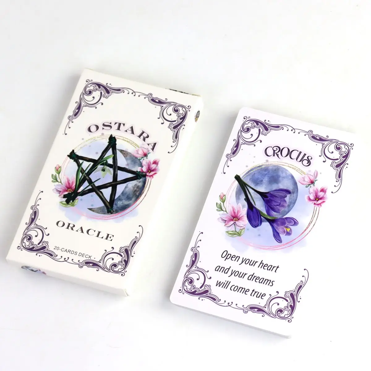 12*7 سنتيمتر Ostara Oracle Deck 20 قطعة بطاقات أوراكل ، سطح المذبح الملهم لاستقبال الرسائل الإلهية