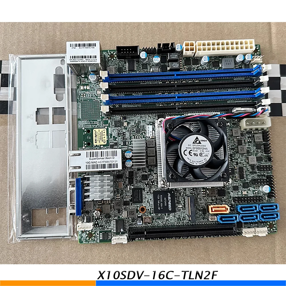 

Original Server Motherboard For Supermicro X10SDV-16C-TLN2F ITX DDR4 128GB XEON D1581 NAS Perfect Test