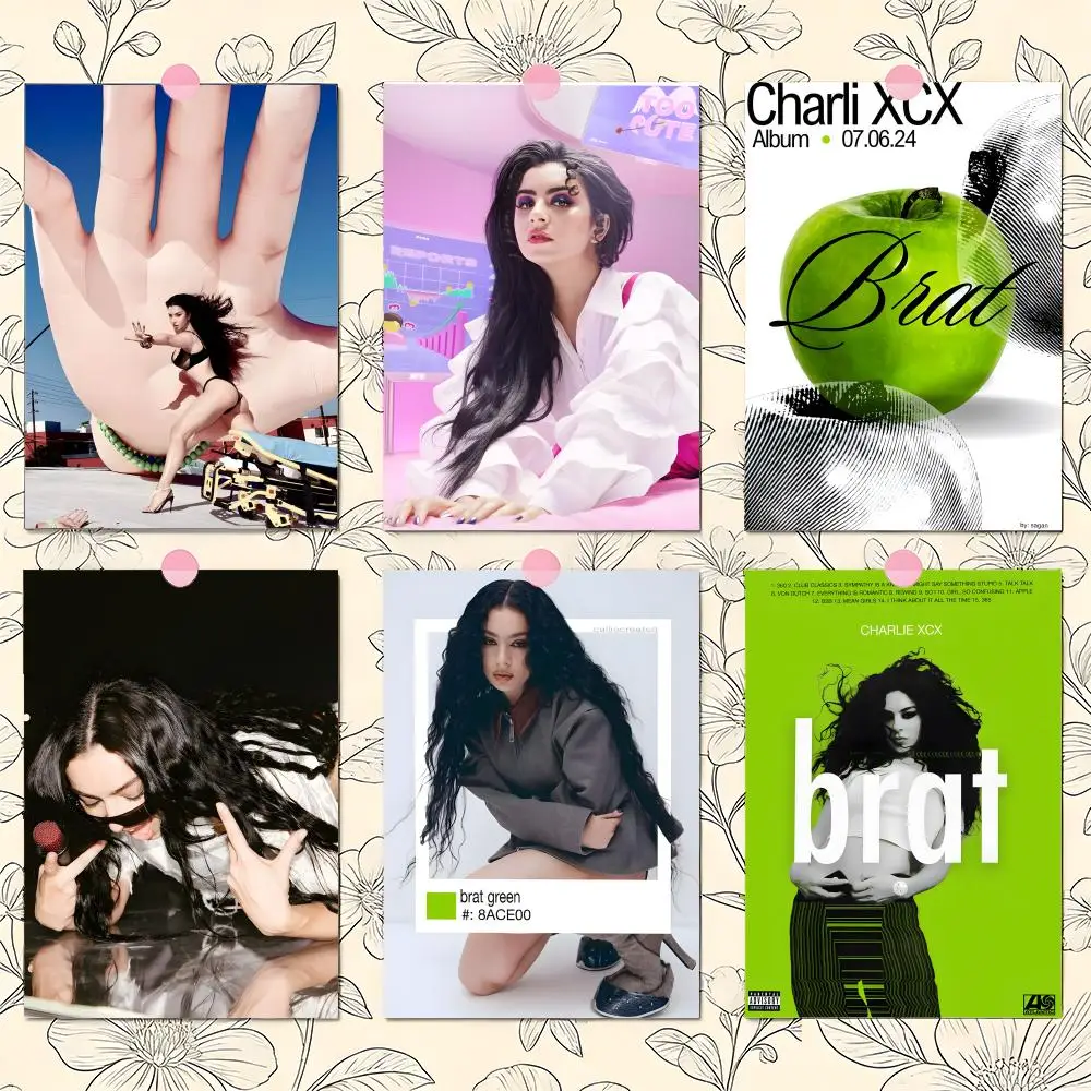 Charli XCX BRAT Singer Poster Premium PP Wall Decal - Peel & Stick, HD Print, Waterproof Home Decor