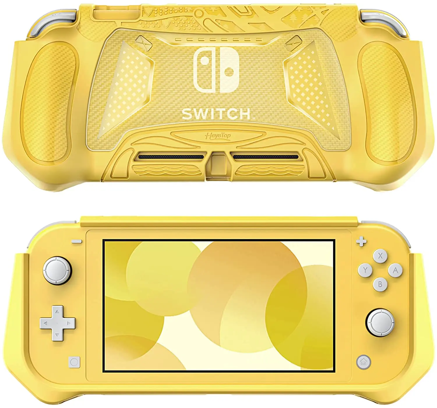 Capa protetora heystop para nintendo switch lite com armazenamento de cartão de jogo, protetor de tela de vidro temperado e 6 aperto de polegar