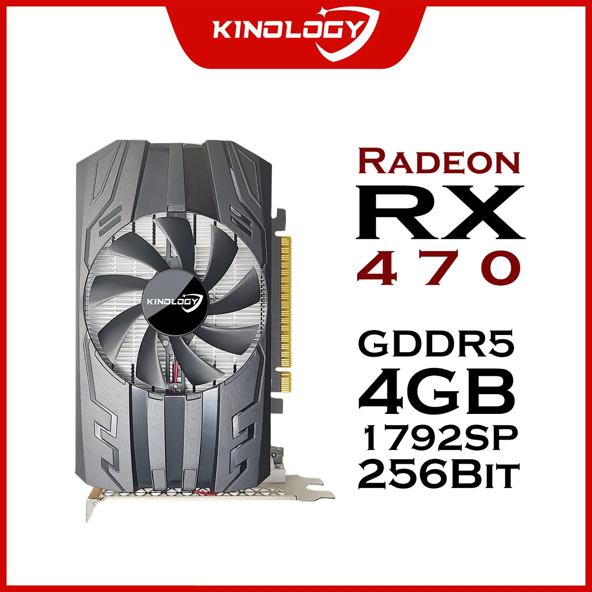 Kinology Graphics Cards AMD Radeon RX470 4G GDDR5 256bit Video Card HDMI+DP+DVI For Desktop Gaming Computer Components  RX 470