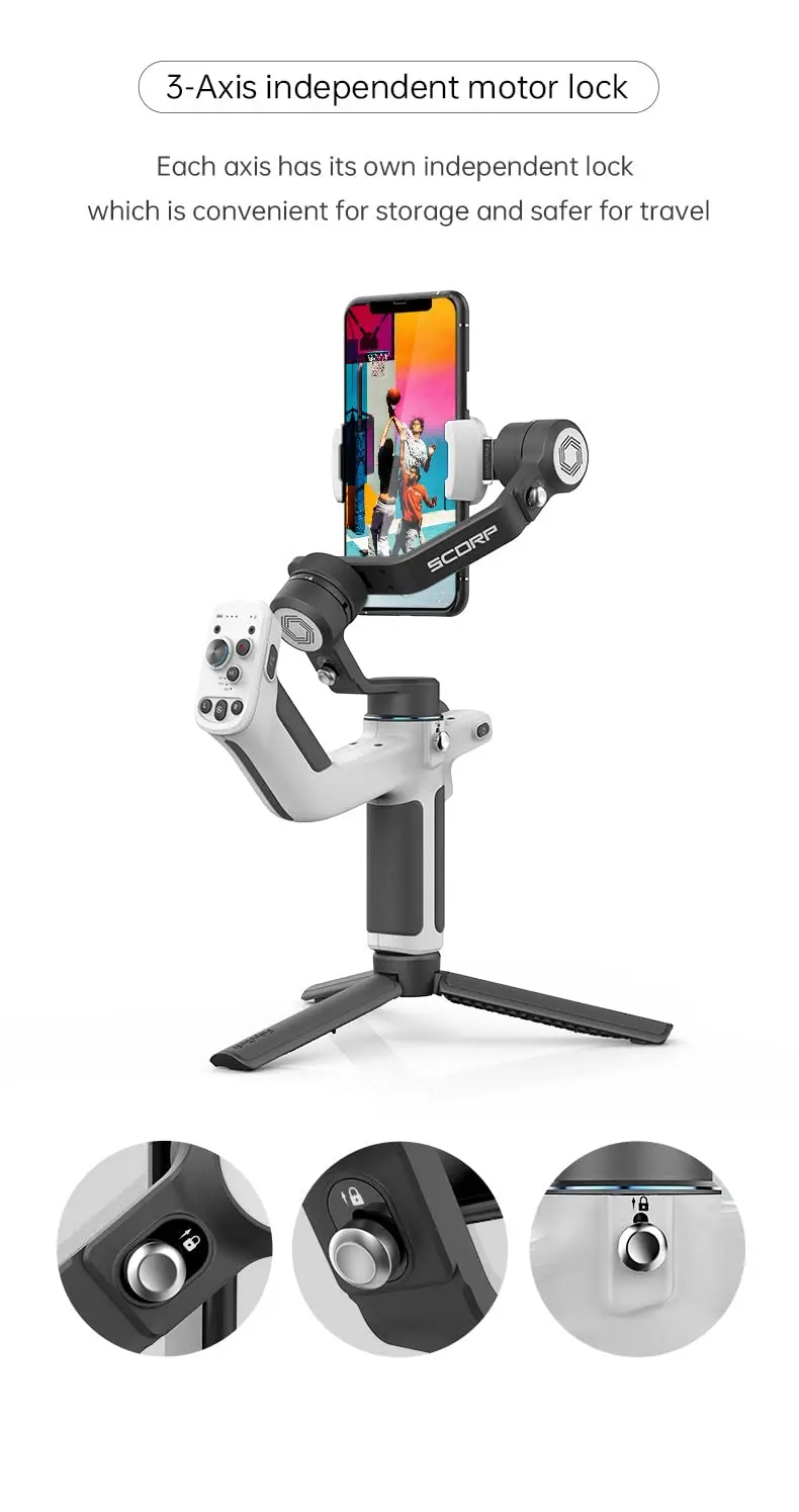 Feiyu Scorp Mini P Smartphone Gimbal Stabilizer Ai Tracking Gimbal Professional 3-Axis Anti-Shake With Pd Fast Charging