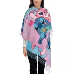 Custom Printed Stitch Angel Scarf Men Women Winter Fall Warm Scarves Anime Shawl Wrap