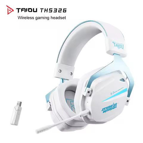 THS326 Wireless Gaming Headset 4 Mode 2.4G BT5.4 Wired 7.1 Surround 50mm Driver ENC Mic RGB Headphone PC Laptop