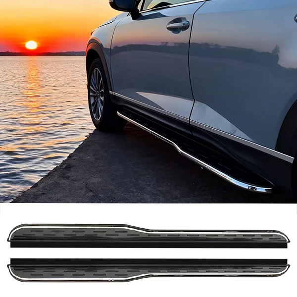 2 قطعة مناسبة لتويوتا 4 رانر 2025 لوحات الجري خطوات جانبية Nerf Bar أسود LZ ألومنيوم مضاد للانزلاق (مع أقواس)