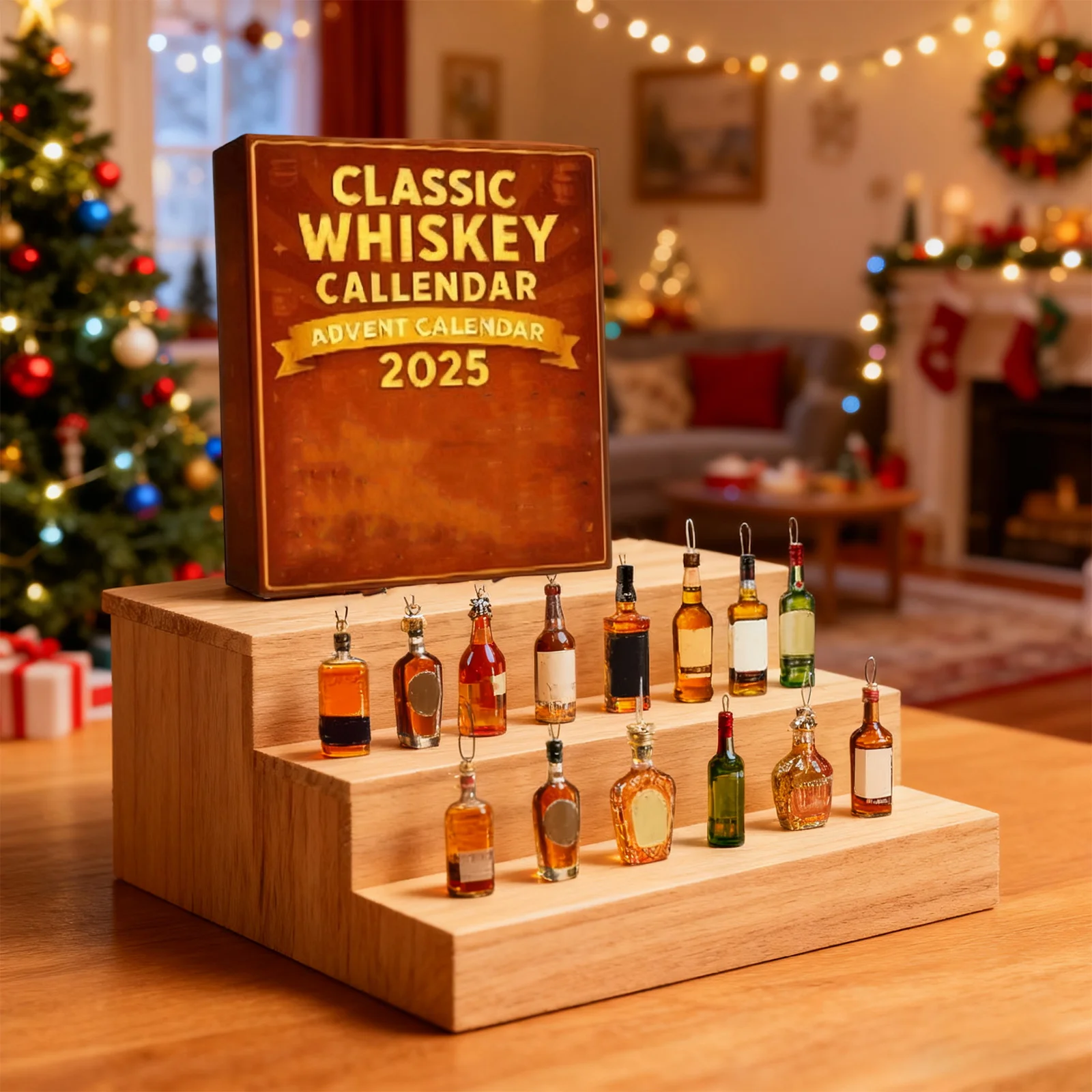 الكلاسيكية ويسكي التقويم عيد الميلاد تقويمات القدوم ثلاثية الأبعاد زجاجة ويسكي بلاستيكية قلادة الإبداعية هدايا عيد الميلاد السنة الجديدة للأصدقاء #5