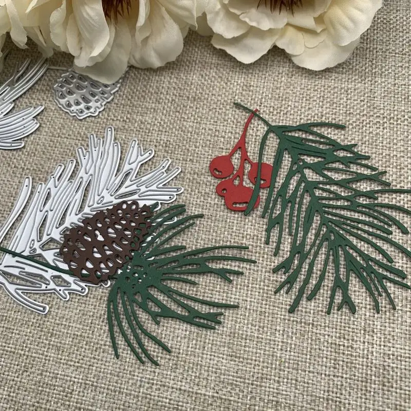 Pine cone needle tree leaves Metal Cutting Dies Stencils For DIY Scrapbooking Decorative Handcraft Die Cutting Template Mold