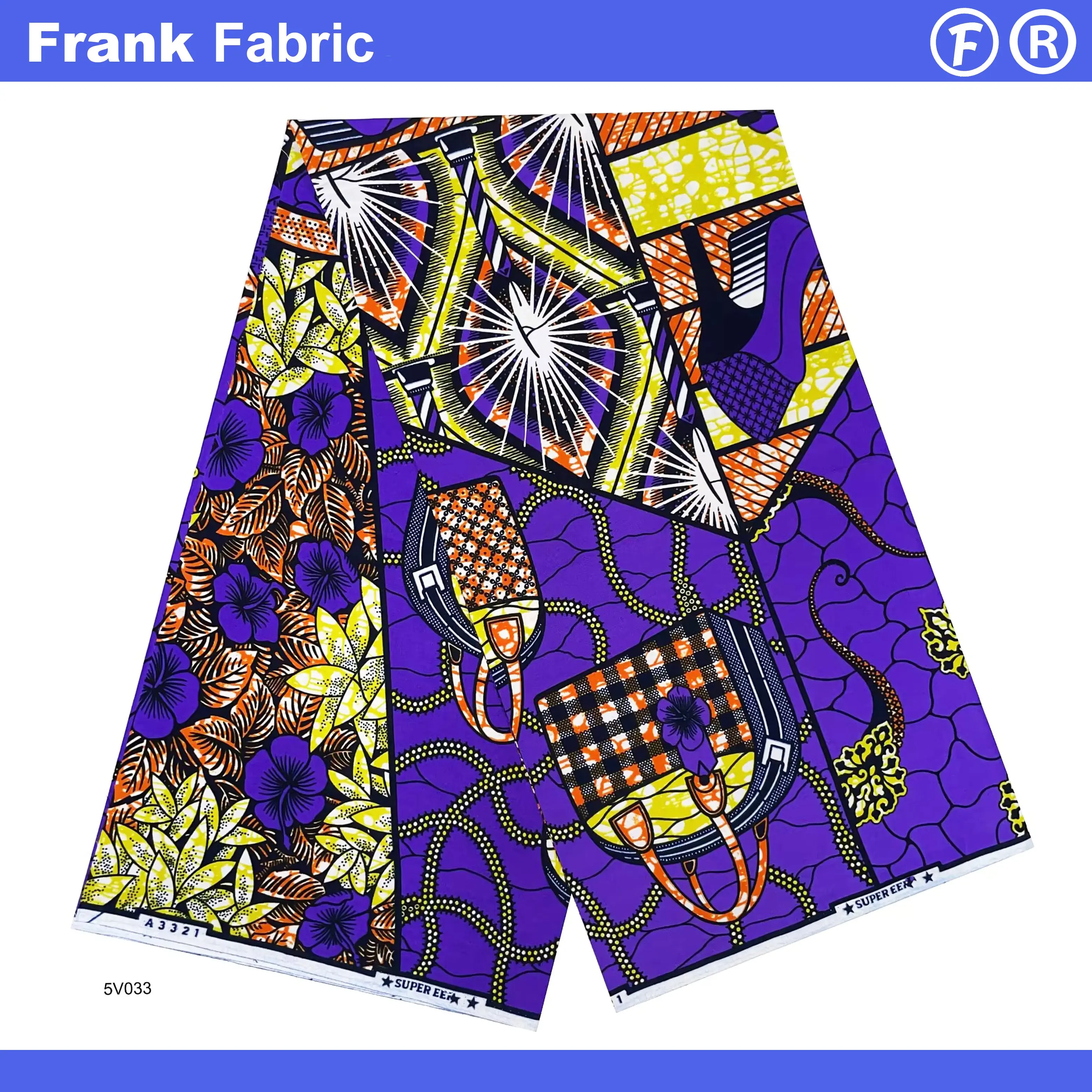 

100% хлопок, голландская восковая ткань Анкара, предварительно промытая супер африканская восковая ткань с принтами, 6 ярдов для изготовления платьев FF2507.039