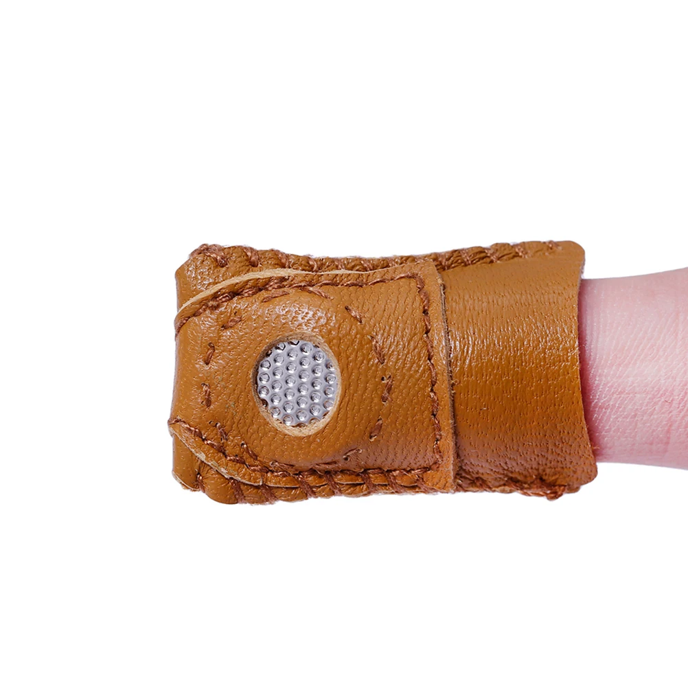 

2pcs Thimble Finger Protector Sheepskin Sewing Thimble For Embroidery Cross Stitch Craft Durable Comfortable Fit Large Small