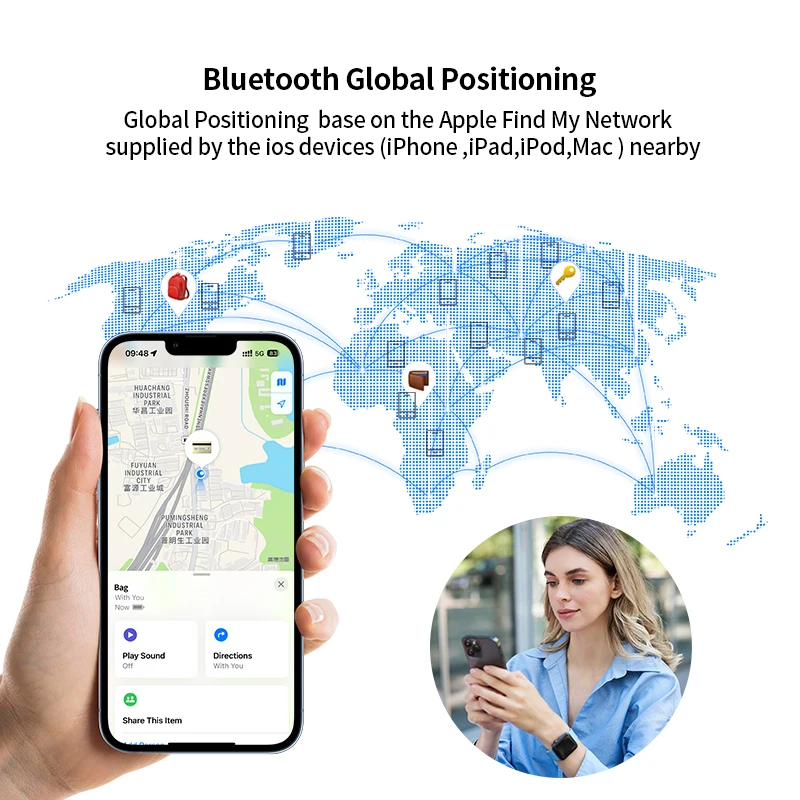 4 Bundle Bluetooth GPS Smart Tag with Soft Shell Replacement for Airtag Anti-lose Tracker Work with Apple Find My App Key Finder