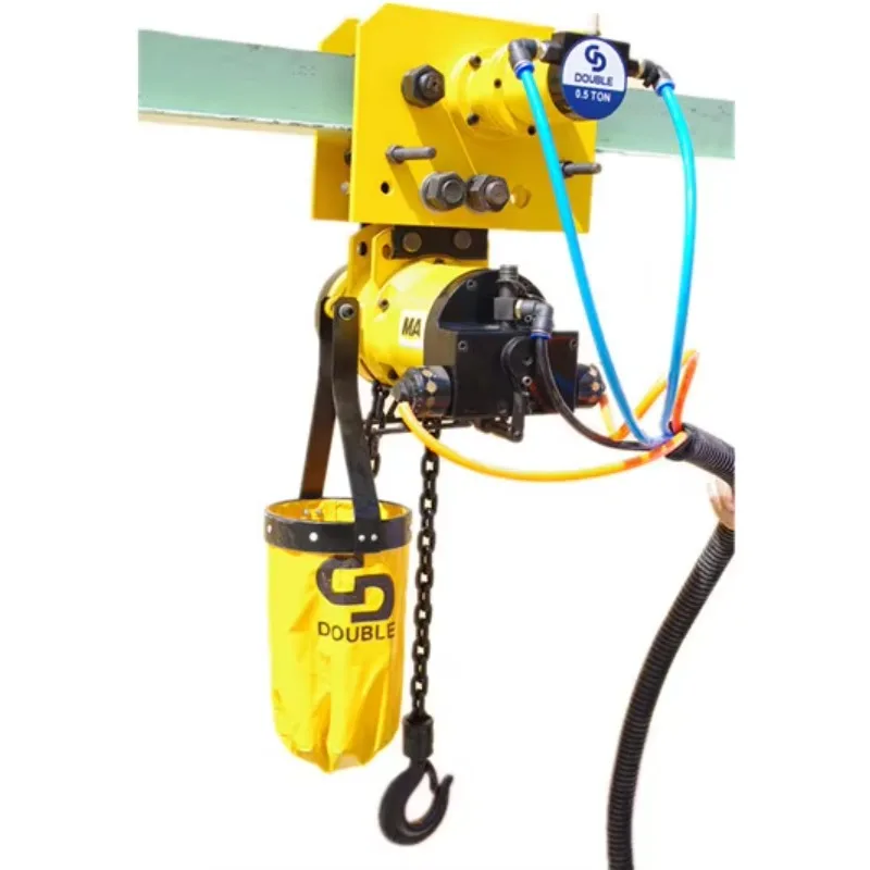 0.5 Ton 500kg Single Chain Explosion-proof Overload Protection Air-break Protection Air Powered Remote Control Metal Hoist For