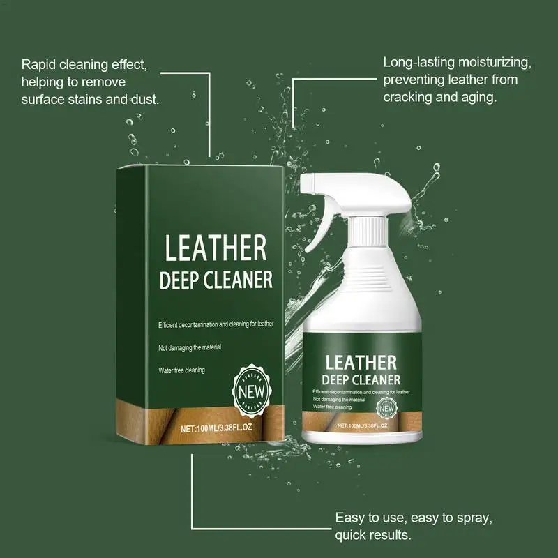 Leather Cleaner Stain Remover Leather Restorer For Couches Paint 100ml Car Leather Cleaner Spray Leather Care Spray For Leather