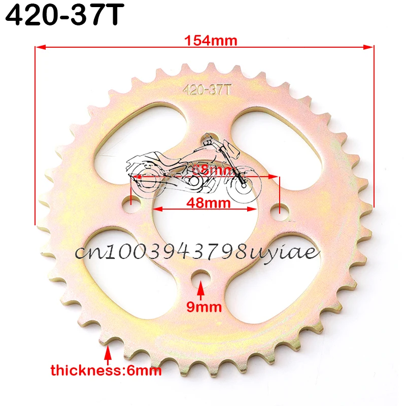 420/428 37T tooth 48mm rear chain sprocket for DIY Karting ATV Quad Pit Dirt Bike Motorcycle Motor Moped Accessories