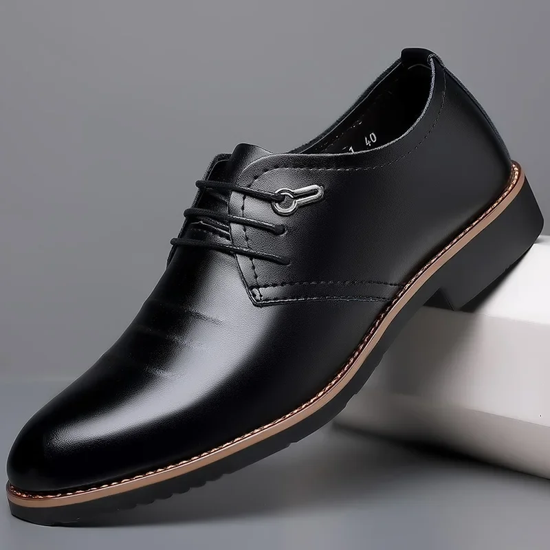 Chaussures provoqué formelles en cuir pour hommes, chaussures décontractées respirantes pour hommes, chaussures de conduite non aldes, marque de luxe italienne, haute qualité