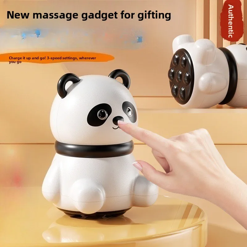

USB Panda Electric Massager for Neck & Abdomen, 3-Mode Vibration with Portable Charging Design, Cute Stress Relief
