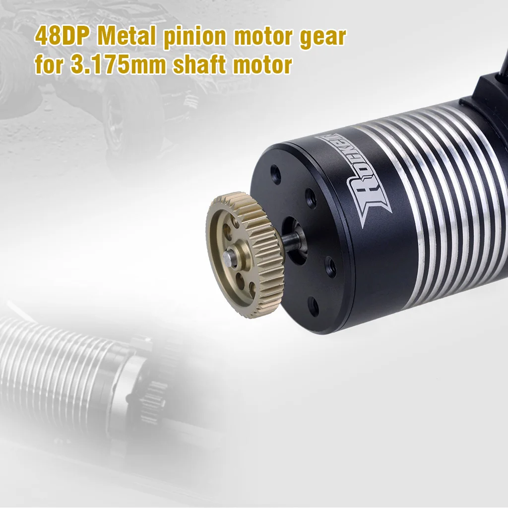 Surpass Hobby 48DP 3.175mm 14T 15T 17T 22T 26T 27T 34T 36T 40T 44T 13T-48T Metal Motor Pinion Gear for 1/12 1/10 RC Car Parts