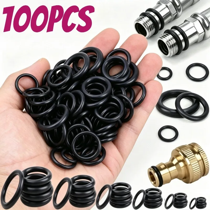 100pcs O-Ring Set for Car Washes - Suitable for Water Guns And Faucet Connectors, Leak-Proof Seal