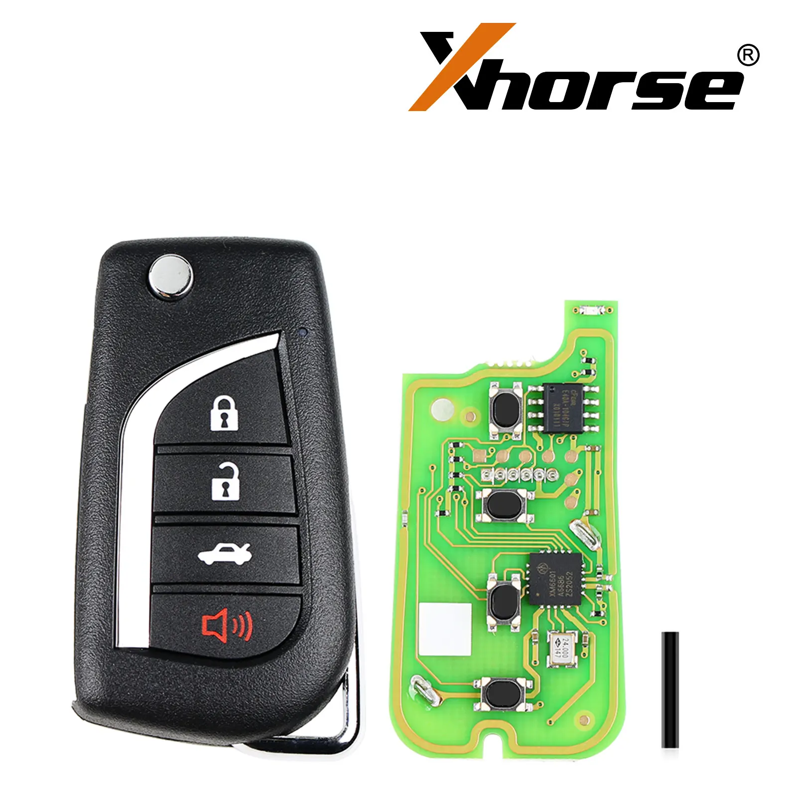 Xhorse XKTO10EN Wired Universal Remote Key for Toyota Flip 4 Buttons English Version 1 Piece