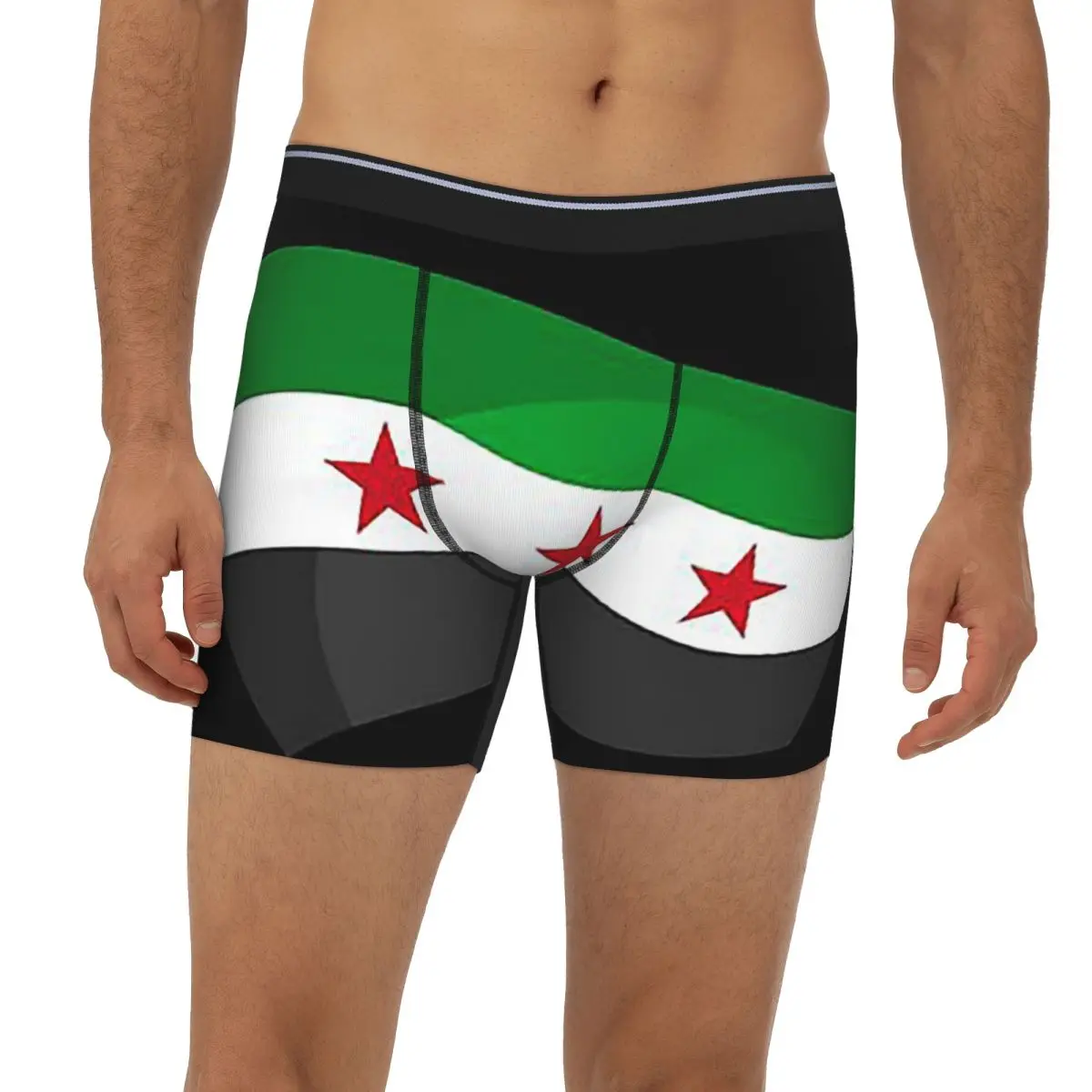 

Syria Independence Flag Long Boxer Underpants Short Male Panties Ventilate Underwear for Homme Man Boyfriend Gift