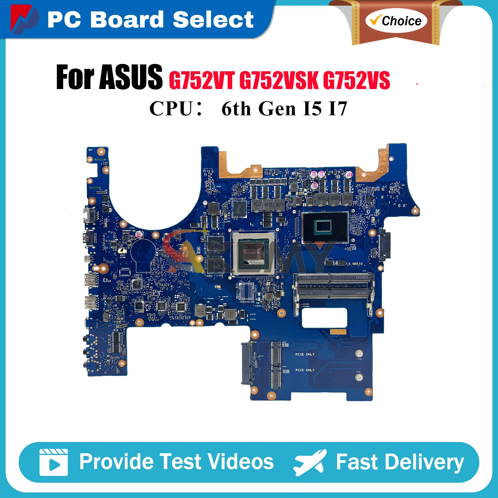 

G752VT Материнская плата для ноутбука ASUS ROG G752V G752VSK G752VS GL752VW GL752VL Материнская плата для ноутбука с процессором I5 I7 100% tests OK stk