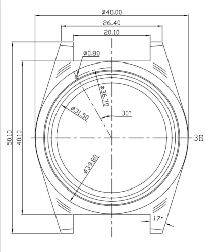 40mm Sapphire Glass Watch Case Fit NH34 NH35 NH36 ETA 2824 300M Water Resistance