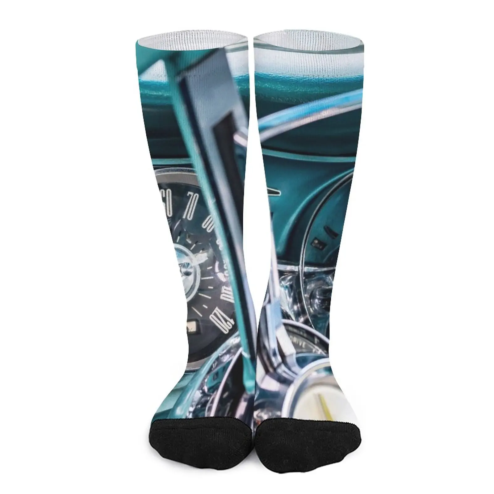 Classic Car Steering Wheel and Dashboard Cluster. Socks moving stockings basketball sports socks for men Women's warm socks