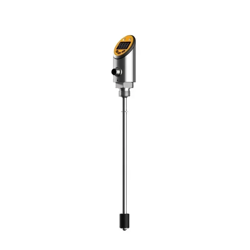 IO-Link Smart Liquid Level and Temperature Sensor With 4-Digit Display, M12 A-Code, Stainless Steel Housing