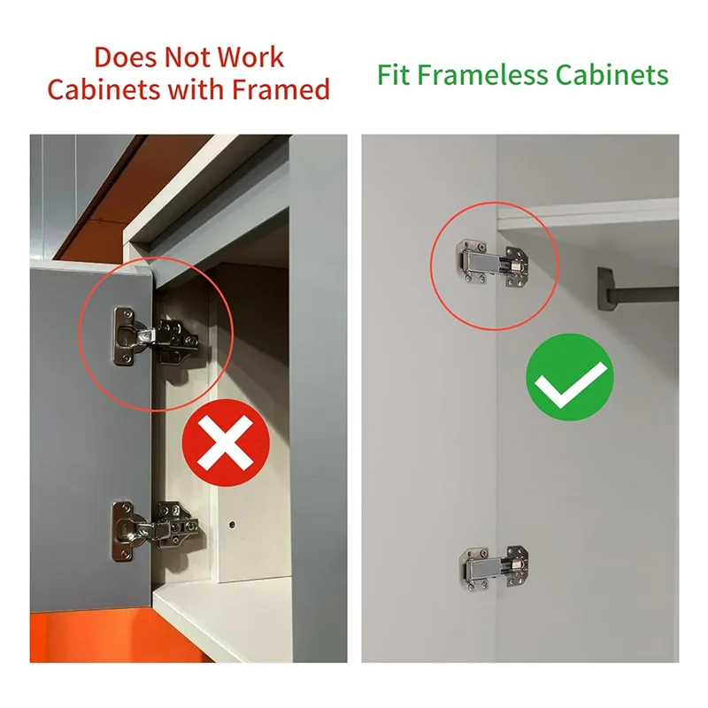 【Popular】Concealed Cabinet Hinges 4Inch Easy To Install No Slotted Hinges,90 Degree Hinge