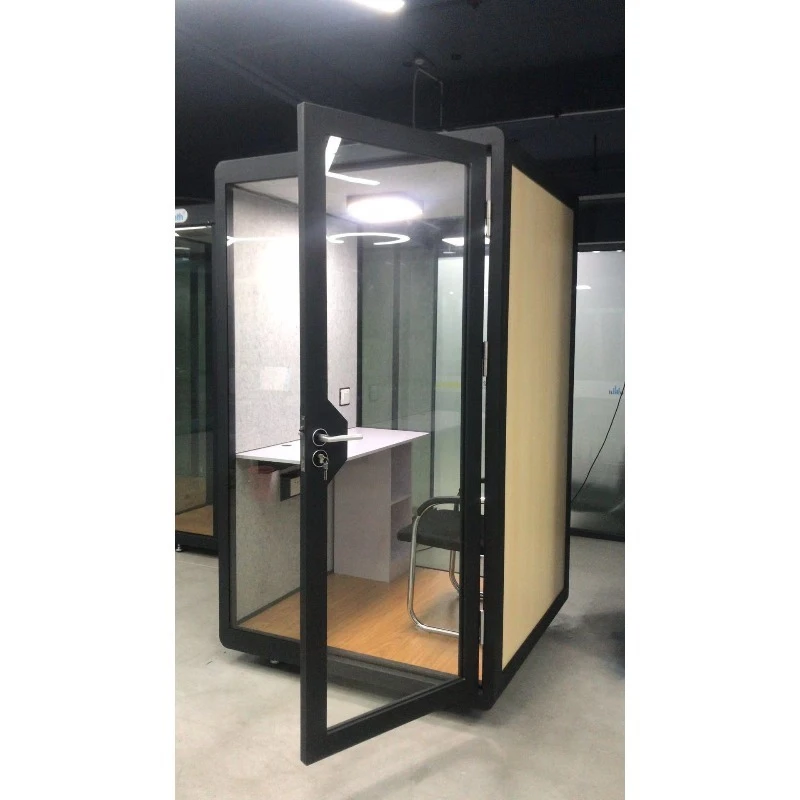 Moderne houten telefooncel, geluidsisolerende privéruimte