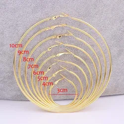 30-100mm Exaggerated Big Smooth Circle Hoop Earrings for Women Aros Simple Round Loop Ear Wedding Jewelry Brincos Cool Gift