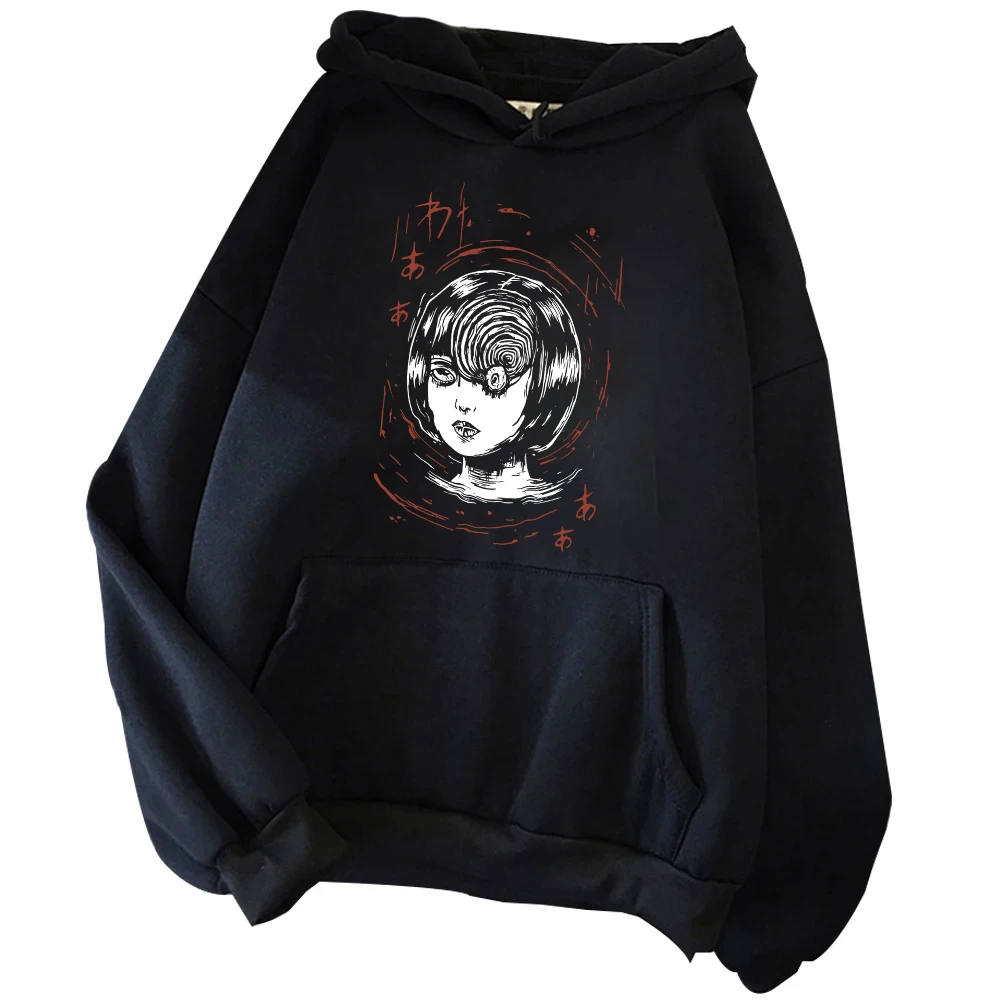 Junji Ito Uzumaki Hoodie Man Woman Harajuku Horror Anime Pullover Tops