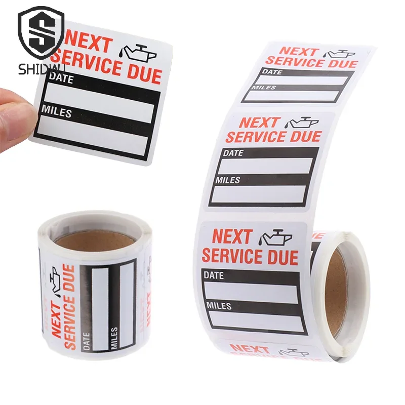 100pcs/roll Oil Change Maintenance Service Reminder Stickers 