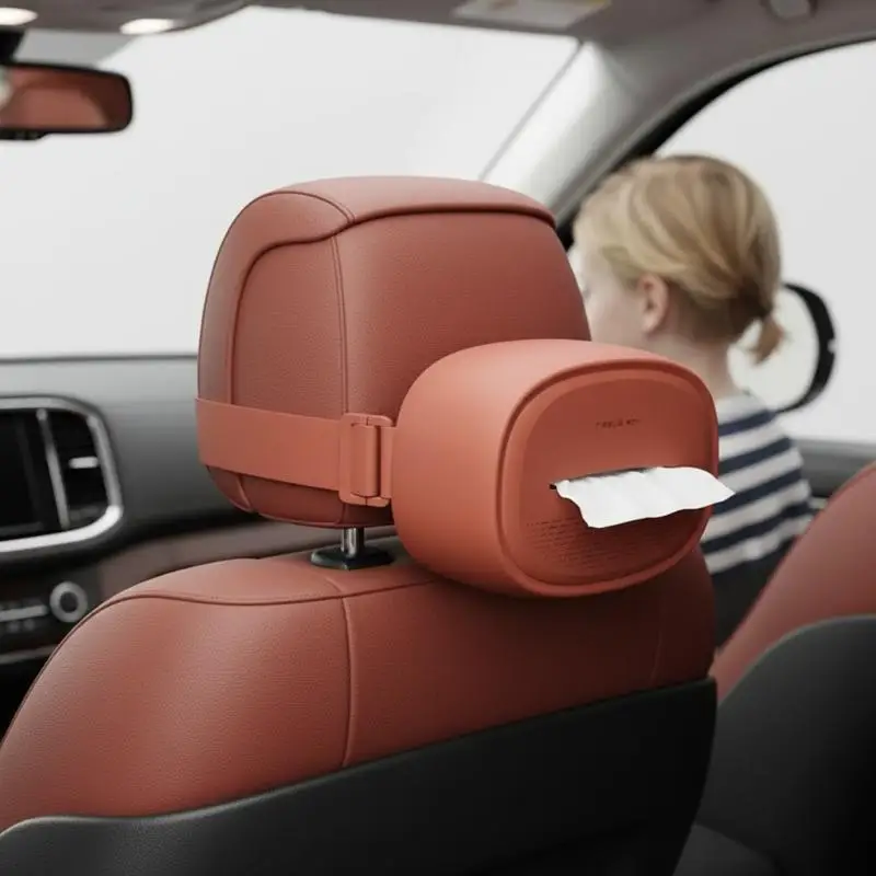 Car Tissue Box Silicone Auto Seat Back Paper Sun Visor Tower Storage Bag