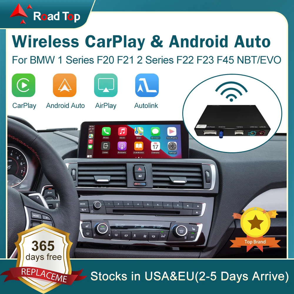 

Wireless CarPlay For BMW Series 1 2 F20 F21 F22 F23 F45 2012-2020 NBT,EVO,with Android Auto Mirror Link AirPlay CarPlay Function