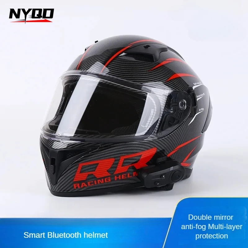 Motocross Bluetooth Helmet Men's Women's Full Cover Helmet Winter Motorcycle Helmet 3C Certification Capacete Moto