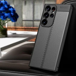 Luxury Business Leather PU Case For Samsung Galaxy S23 S24 Ultra A55 A35 A14 A15 A52 A54 A34 5G A24 A25 A05S Soft Phone Cover