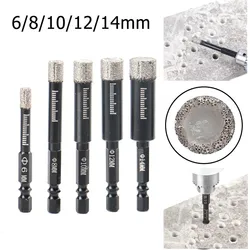 1pc Diamond Dry Drill Bits 6/8/10/12/14mm Multi-Purpose Drilling For Marble Ceramic Porcelain Tiles Hole Saw Cutter Accessories