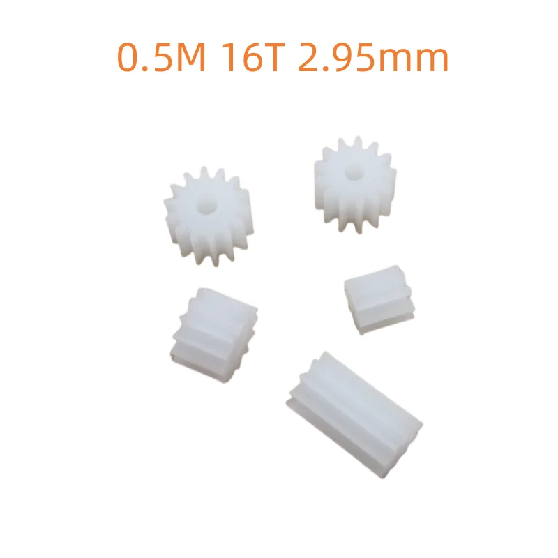 10 sztuk 163A wrzeciona przekładnia z tworzywa sztucznego, 0.5M 16T 2.95mm, proste zęby przekładnia silnika, DIY zabawkowy model akcesoria montaż 3mm