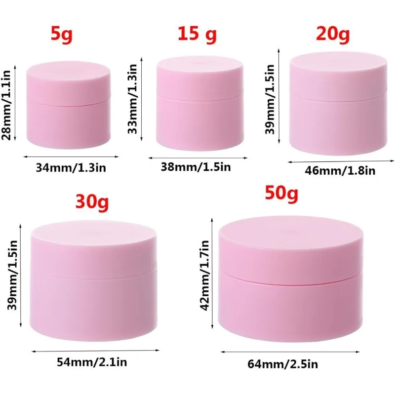 10pcs 5g 15g 20g 30g 50g Colorful Empty Cream Jar Cosmetic Containers Round Plastic Refillable Face Cream Box Travel Bottle Tool